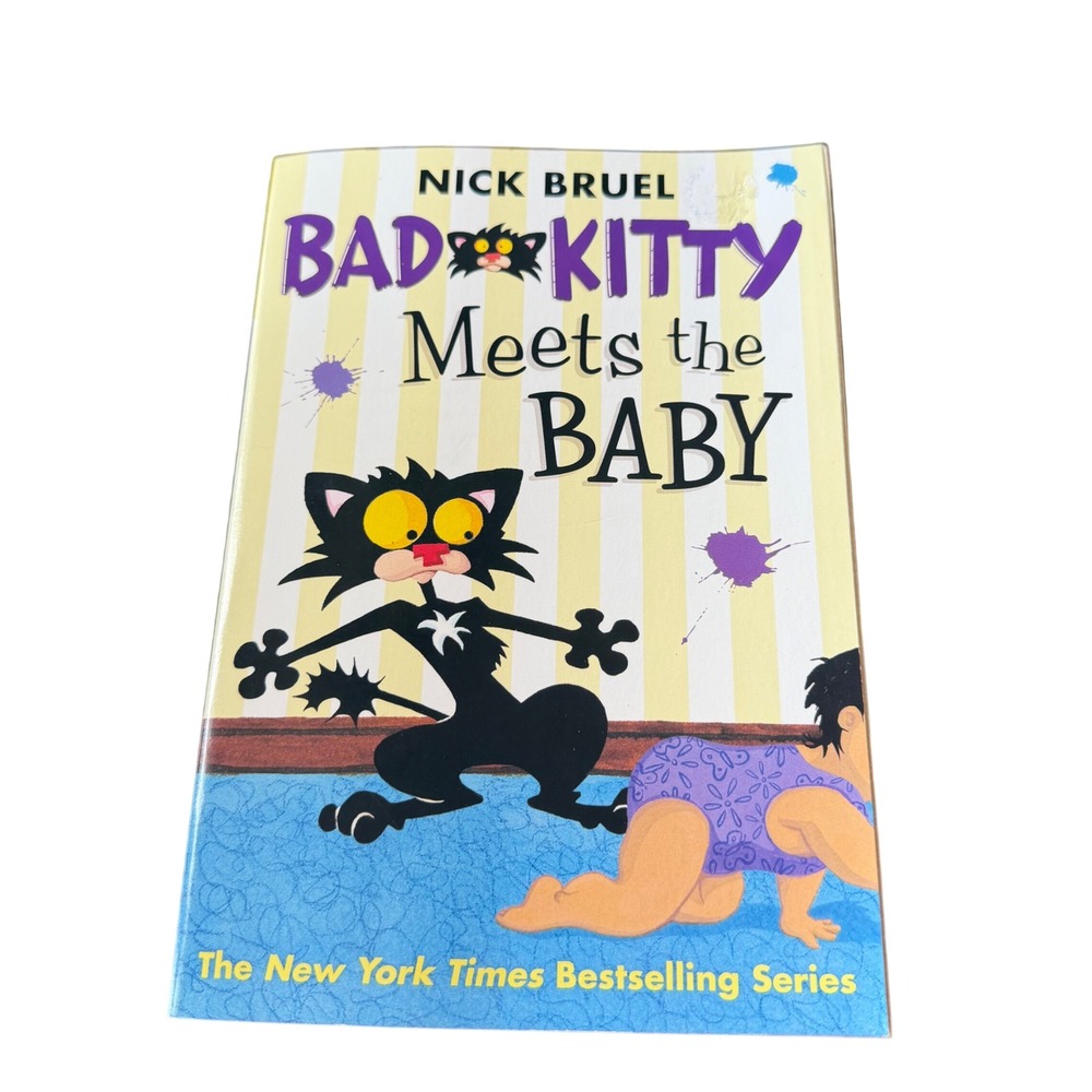 Bad Kitty Meets the Baby Nick Bruel Childrens Paperback Book Graphic Novel